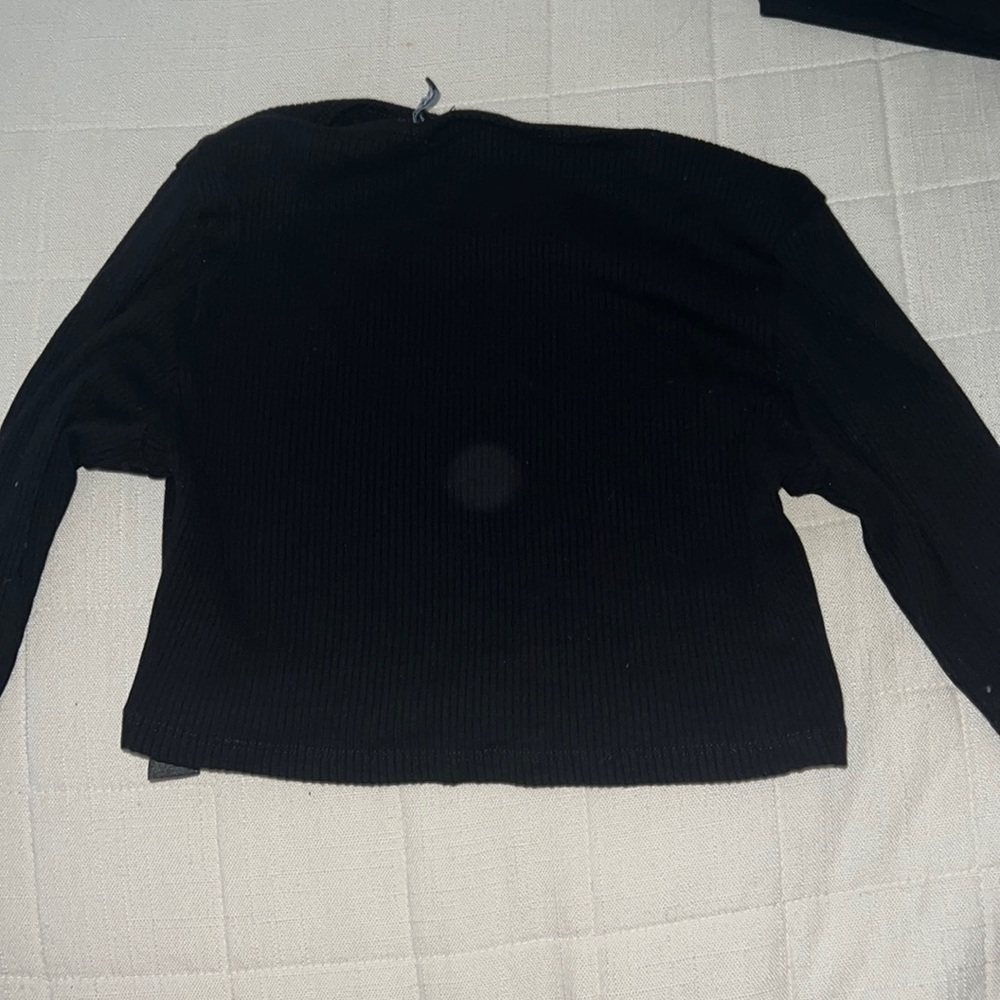 ASOS Black Long Sleeve Cropped Top - Size 6